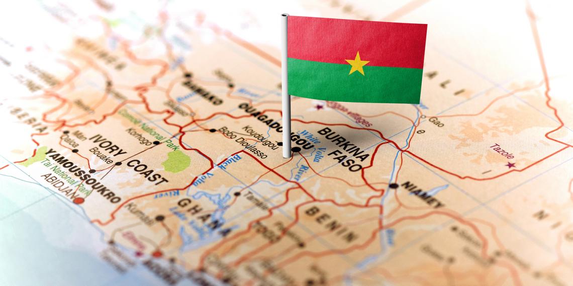 map and flag of Burkina Faso